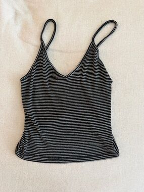 Brandy Melville Black & White Striped V-Neck Cami
